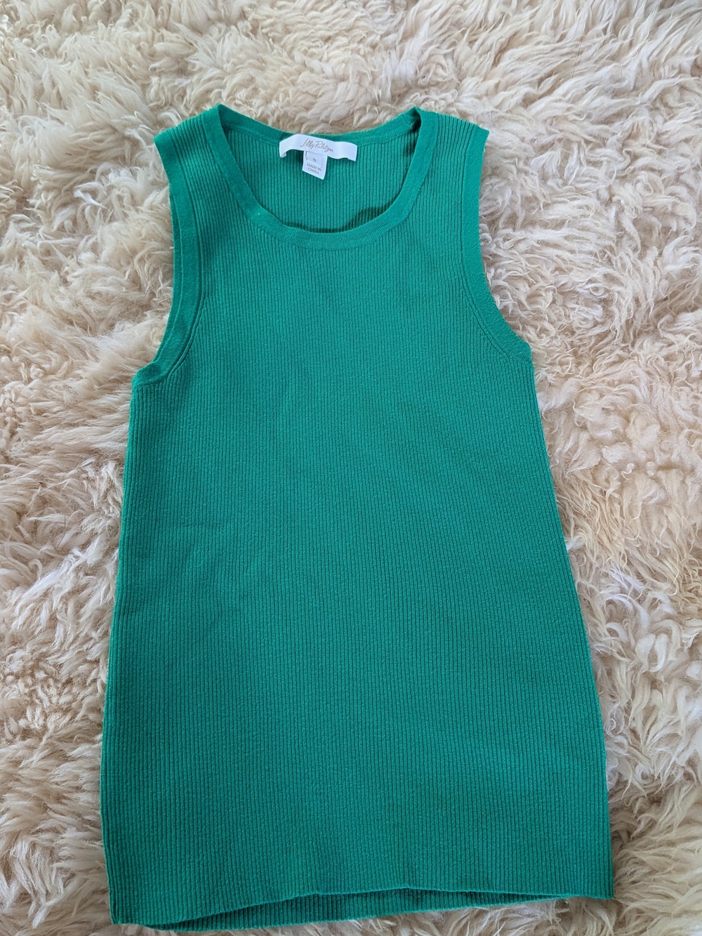 Lilly Pulitzer Emerald Green Ribbed Tank Top